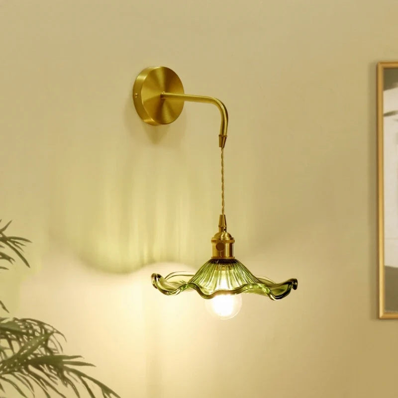 American Vintage Glass Wall Sconce Light Fixtures with E27 Led Lamp