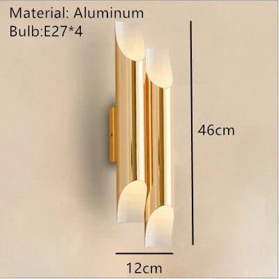 applique murale nordique en aluminium avec éclairage led moderne