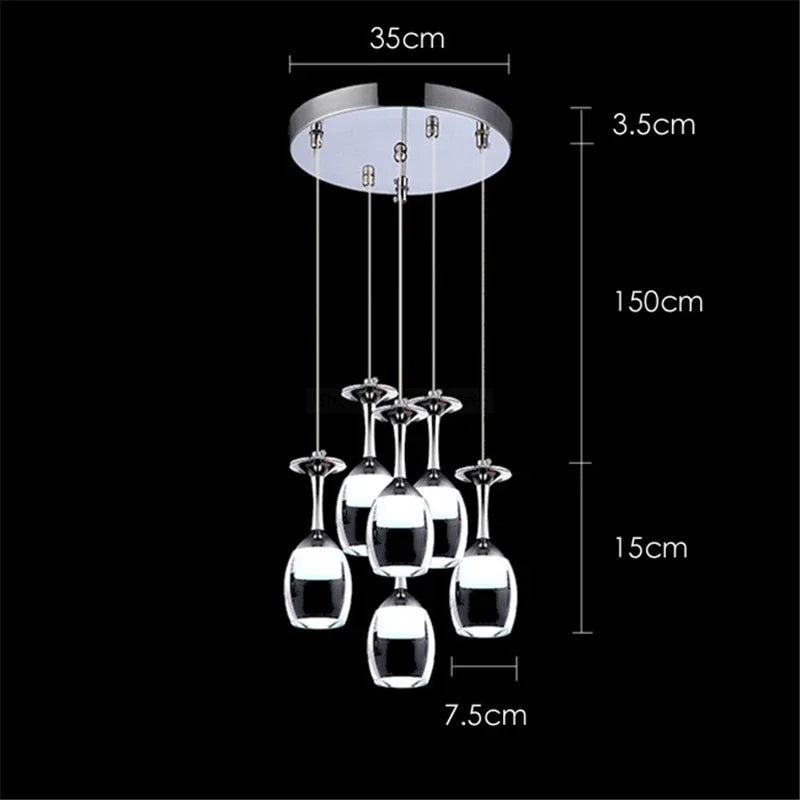 suspension modernes en verre de vin pour bar café