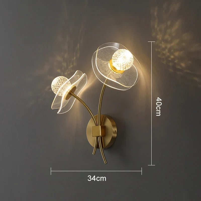 Modern Led personalized decoration lotus leaf garden wall lamp, bedside bedroom, living room, staircase, corridor, kitchen backg