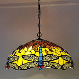 American 16 Inch Dragonfly Chandelier Tiffany Style Coffee Restaurant, Bar, Indoor Bar Lighting, Glass Antique Art Creativity
