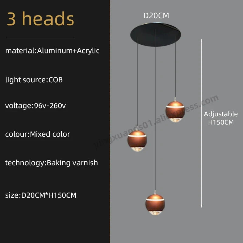 lustre créatif pour éclairage minimaliste et moderne