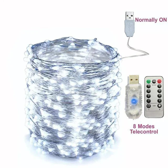 guirlande lumineuse led en fil de cuivre pour décorations festives