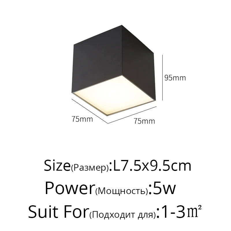 Plafonniers Led créatifs en acrylique blanc et noir