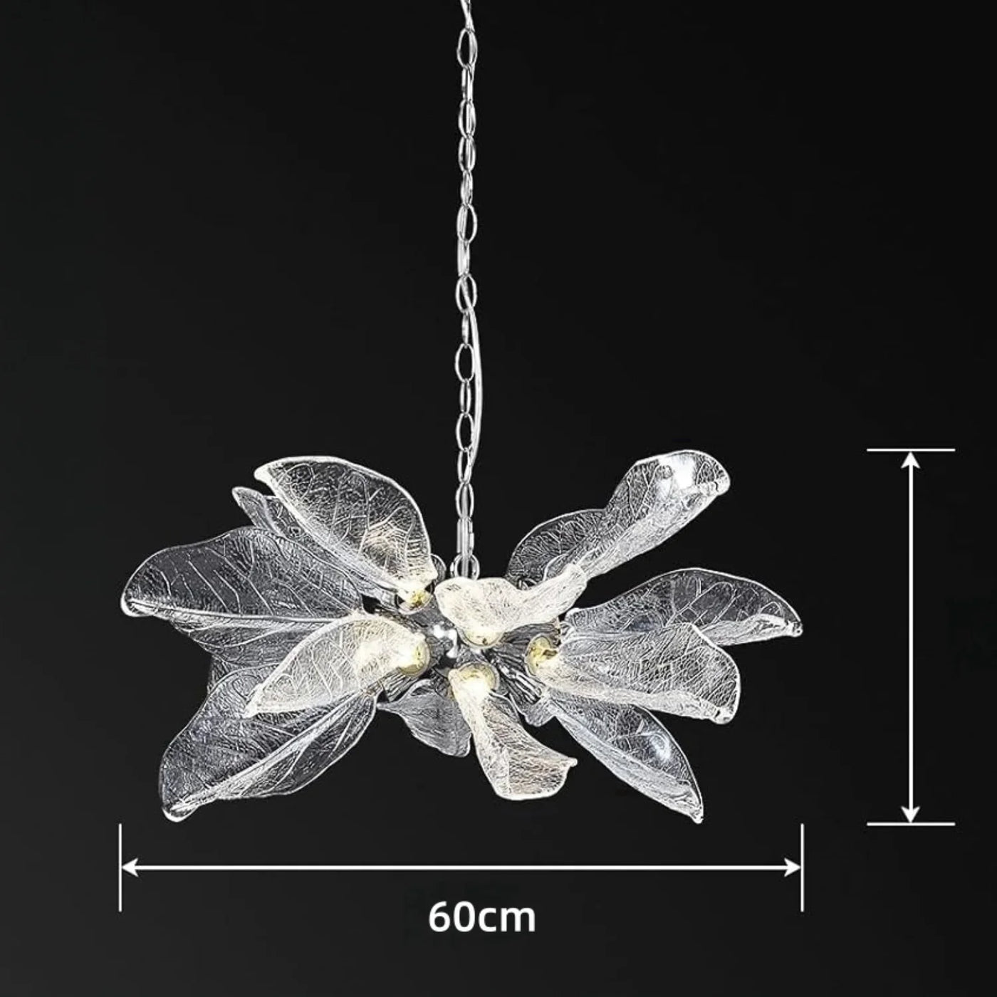lustre moderne en métal avec design élégant et feuilles décoratives