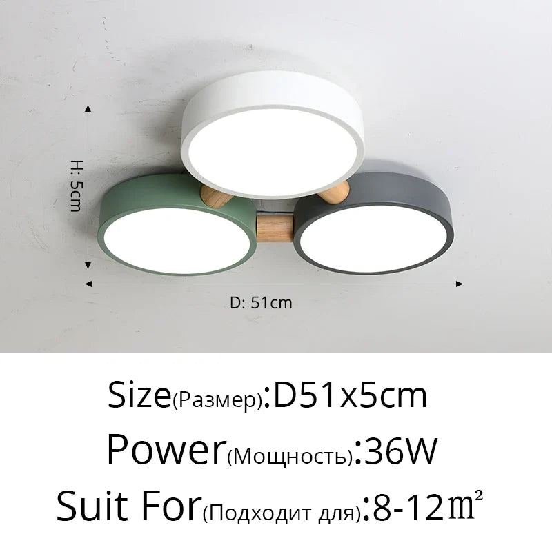 plafonniers créatifs macaron en bois pour indoorlighting led multicolore