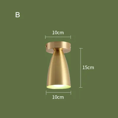 Balcony, American All Copper Ceiling, Small Ceiling Lamp, Nordic Modern Simple Cloakroom, Creative Porch, Entrance Hall Lamp