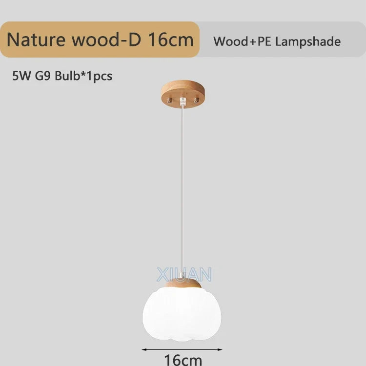 suspension moderne en bois naturel lustre en forme de coton