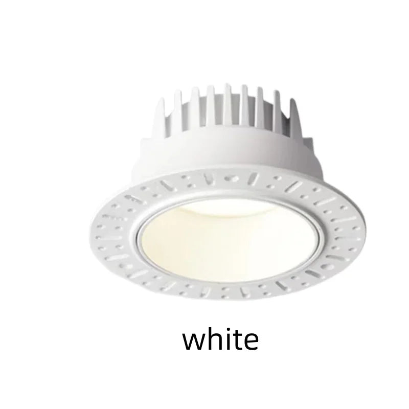 Borderless Embedded Anti Glare COB Downlight 7W 9W 12W 15W Dimmable 85-265V Spotlight Ceiling Lamp, Suitable For Hotel And villa