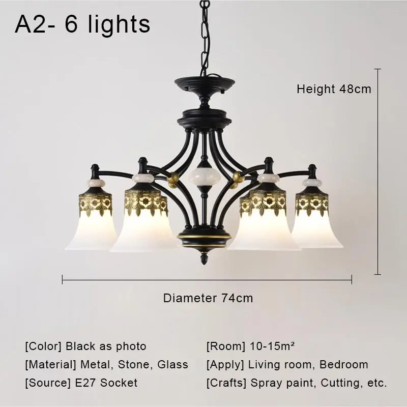 lustre à led rétro en verre pour intérieur vintage