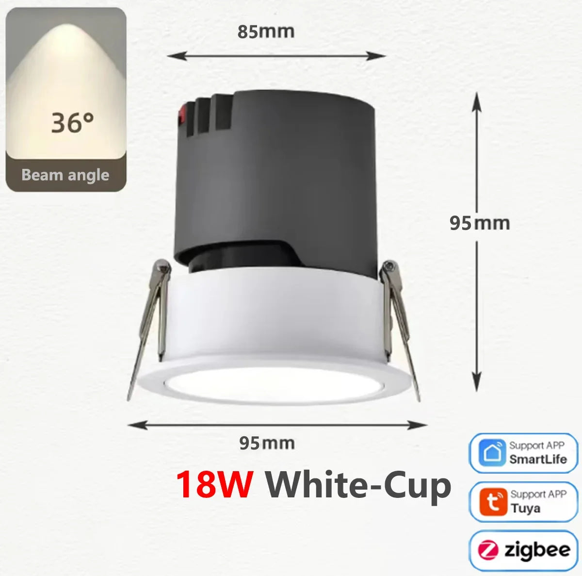 spot led cob zigbee intensité variable en aluminium
