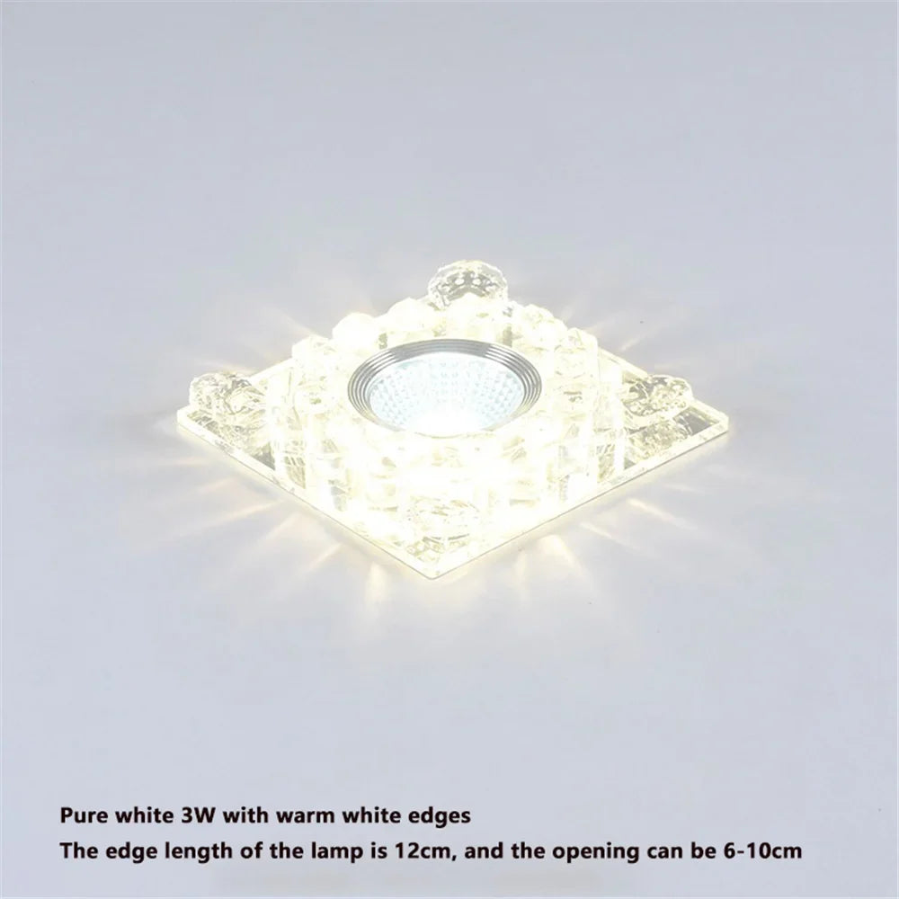 plafonnier led rgb carré en cristal pour décoration intérieure variée
