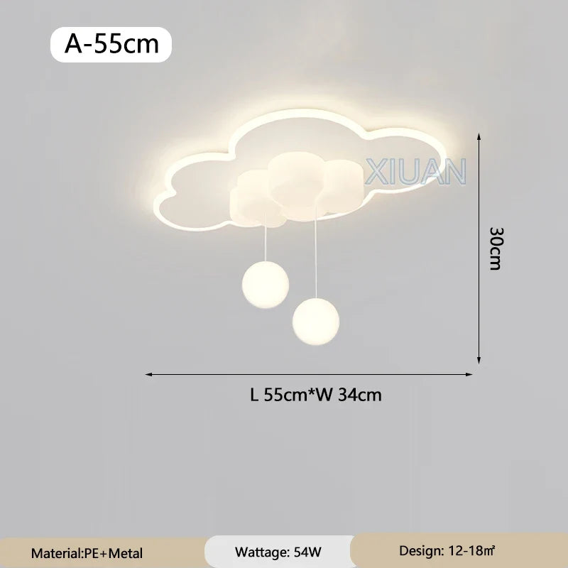 Minimalist Children's Room Ceiling Lamps Hanging Ball Bubble Droplight White Cloud Bedroom Chandelier Light Living Room Indoor