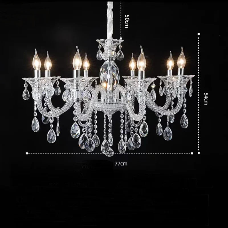 lustre moderne en verre cristal pour espace de luxe