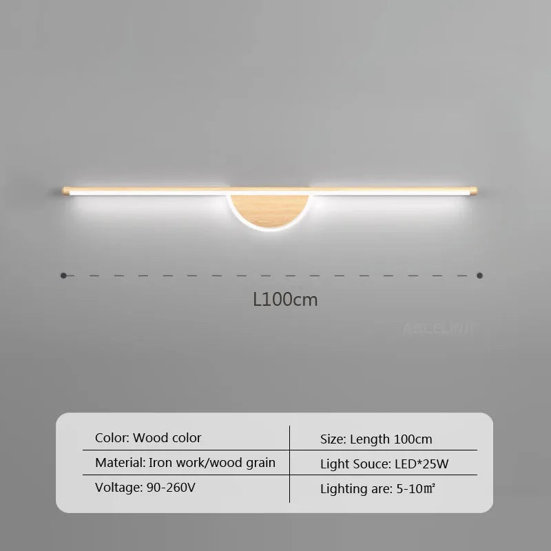 applique murale led moderne grain de bois décoration intérieure