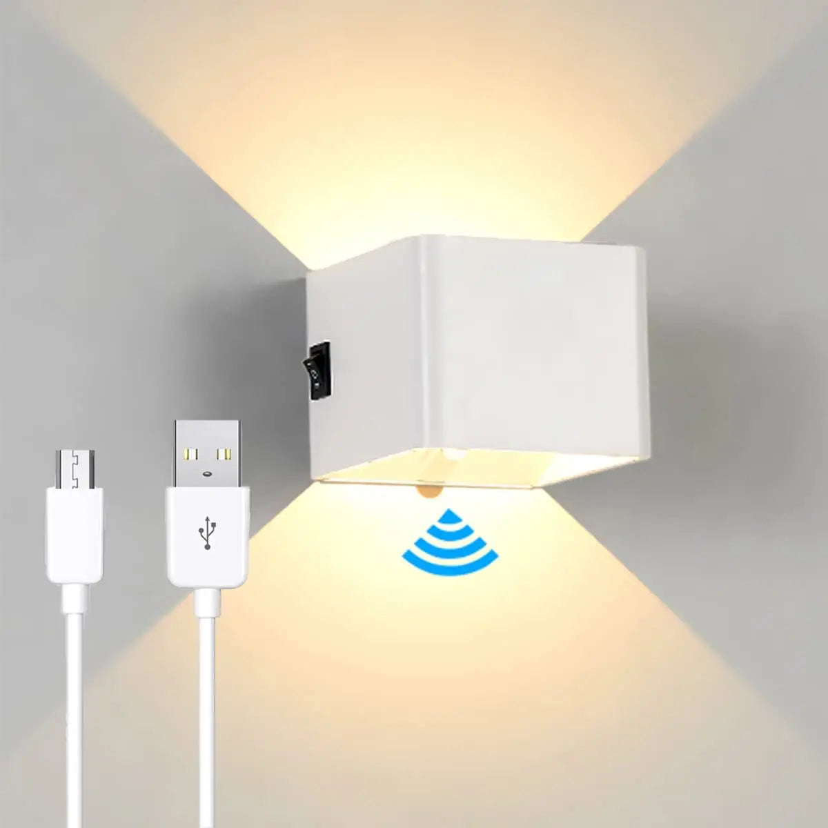 applique murale led rechargeable sans fil avec capteur humain usb