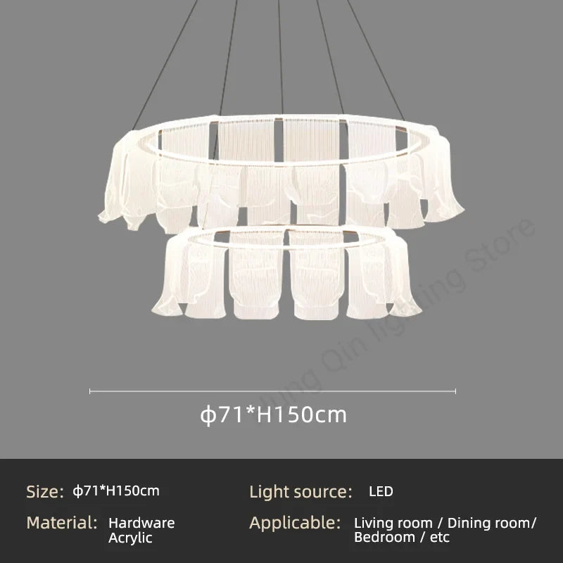 suspension moderne et créatif en acrylique à LED