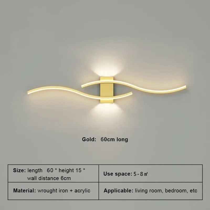 applique murale LED lampe longue bande appliques TV fond éclairage décoratif pour chambre salon maison intérieur luminaire