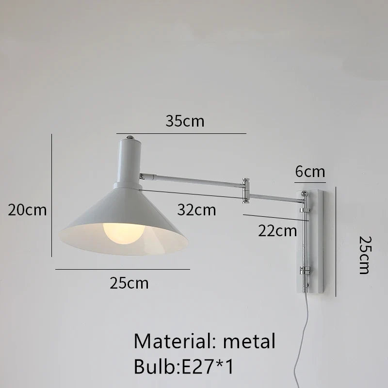 applique murale vintage rotative lampe de lecture rétro