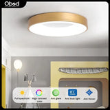 plafonnier led macaron moderne circulaire grain de bois réglable