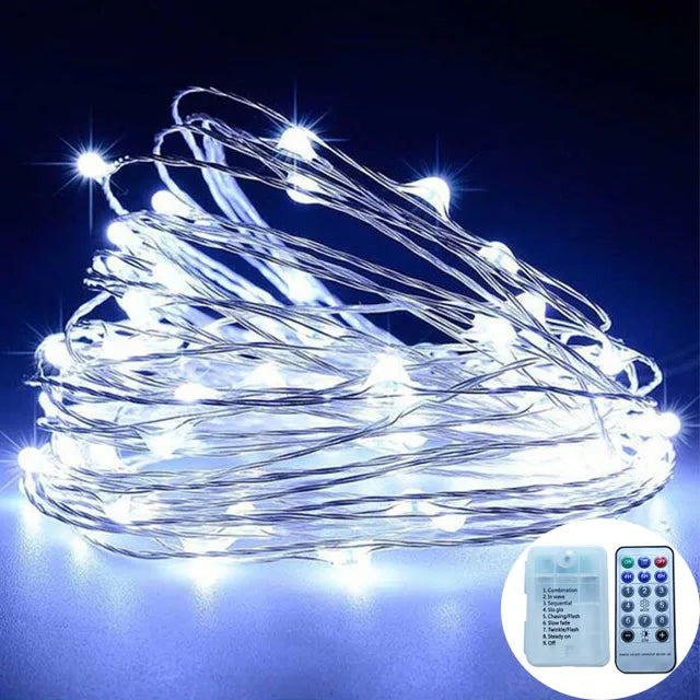 guirlande lumineuse de noël étanche télécommande 8 modes décorative