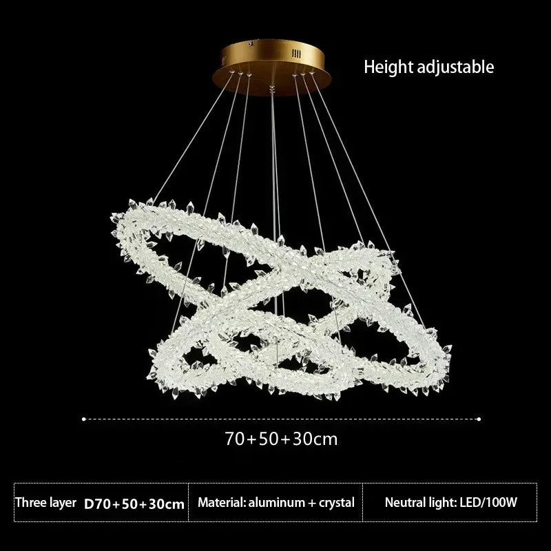 lustre moderne en cristal design pour décoration intérieure élégante