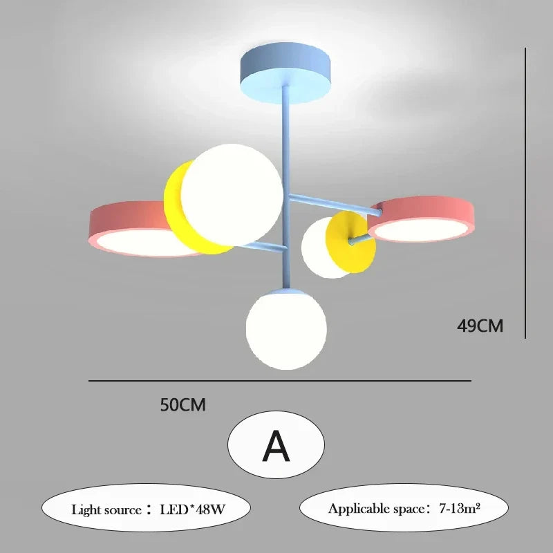 plafonnier happy planet led pour chambre d'enfant créatif et ludique