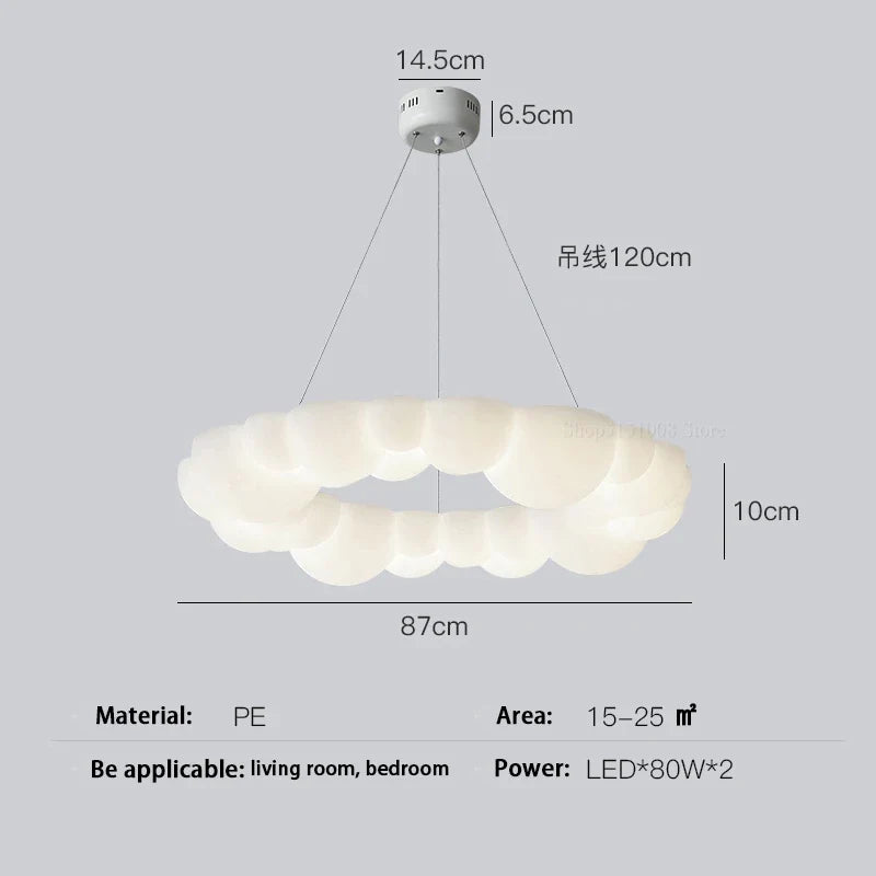 lampe nuage moderne led design anneau nordique éclairage lustre