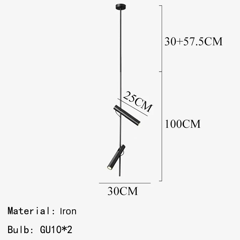 lampe suspendue led moderne rotative avec 1/2/3 têtes pour intérieur