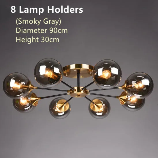 lustre moderne en verre boule pour un éclairage élégant