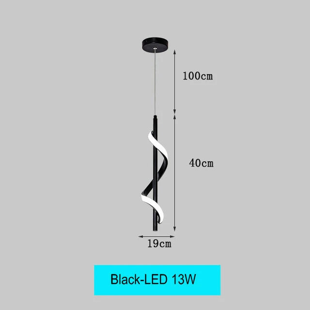suspension led modernes avec long câble spirale