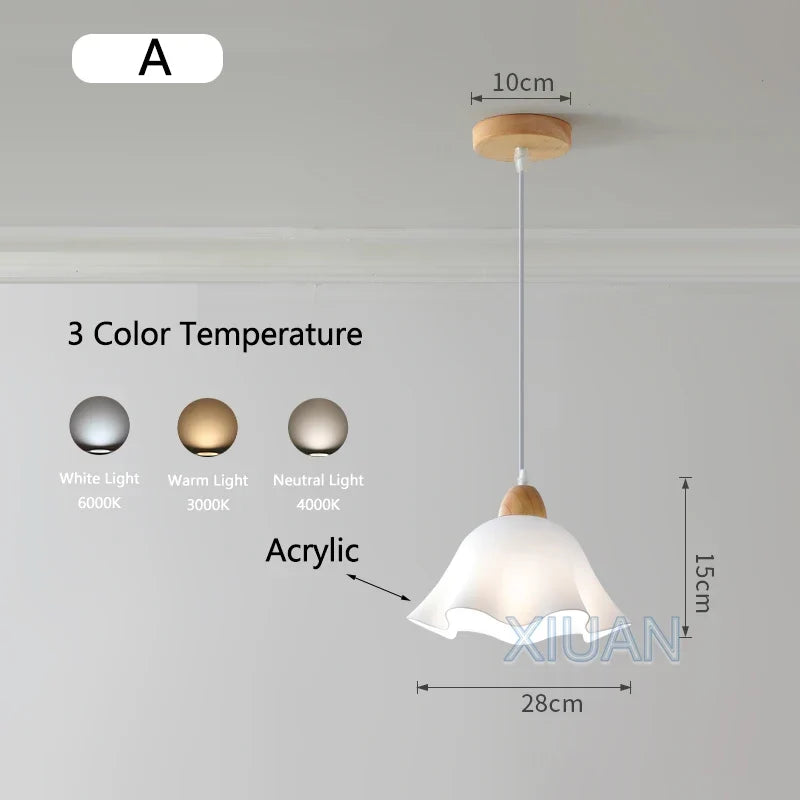 suspension nordiques led en bois massif pour restaurant