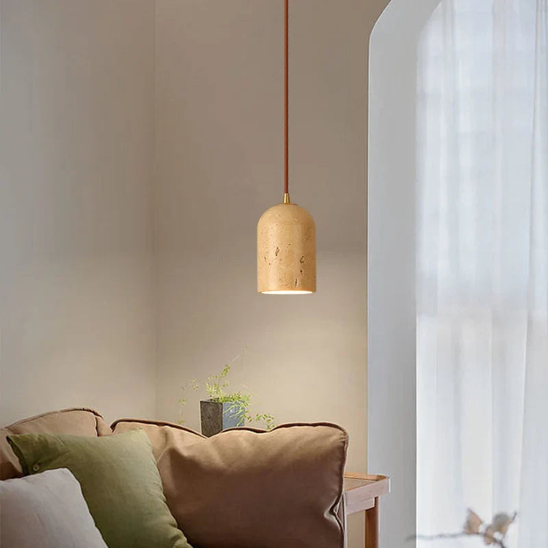 suspension vintage en pierre naturelle avec éclairage led