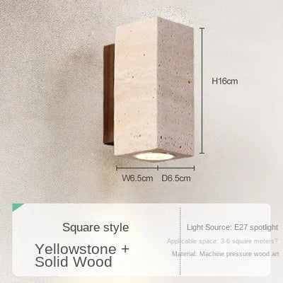 applique murale led wabi sabi en travertin décoratif d'intérieur