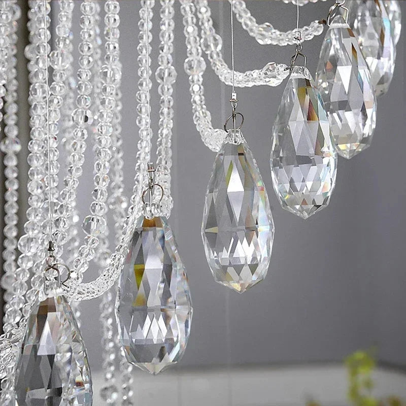 lustre en cristal moderne créatif avec éclairage led