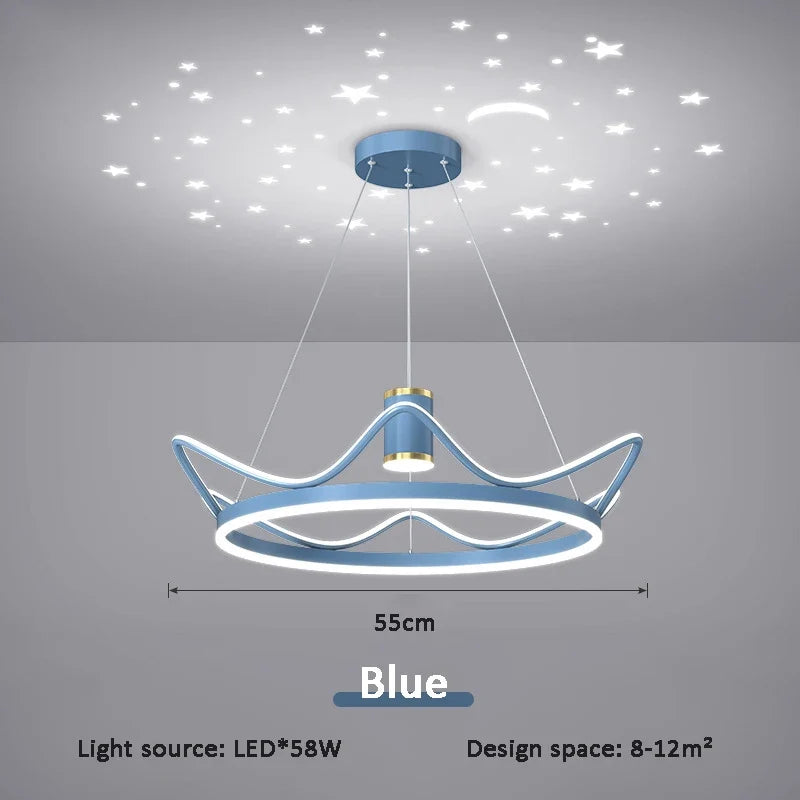 lustre moderne avec projection ciel étoilé pour chambre enfant