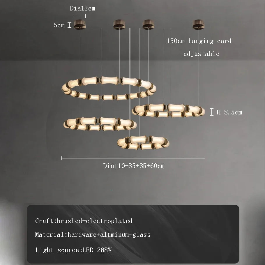 lustre led en verre design moderne de luxe