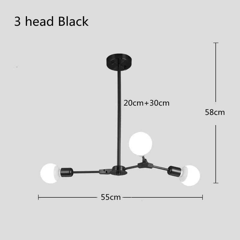 lustre moderne spoutnik satellite lampe suspendue 3 6 9 branches