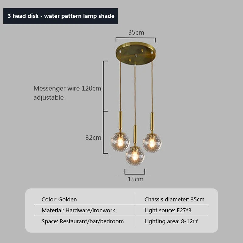 suspension moderne en verre pour décor intérieur élégant
