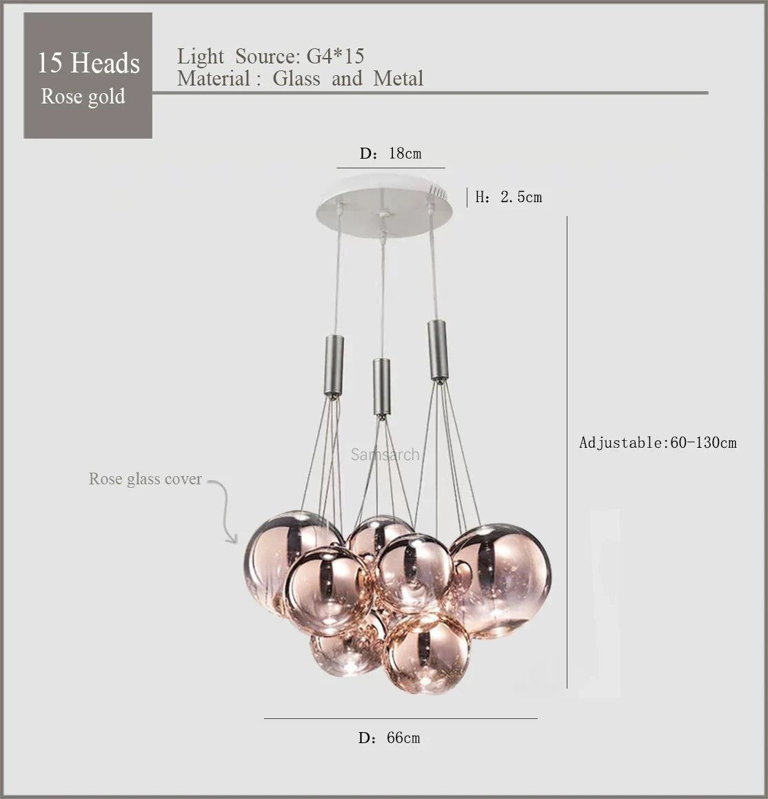 2024Modern glass LED droplight Nordic style kitchen bedroom living room dining table display room lighting lamps and lanterns