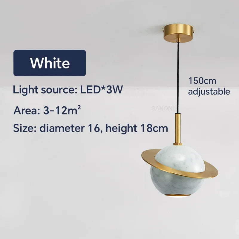suspension nordique en marbre et cuivre design moderne