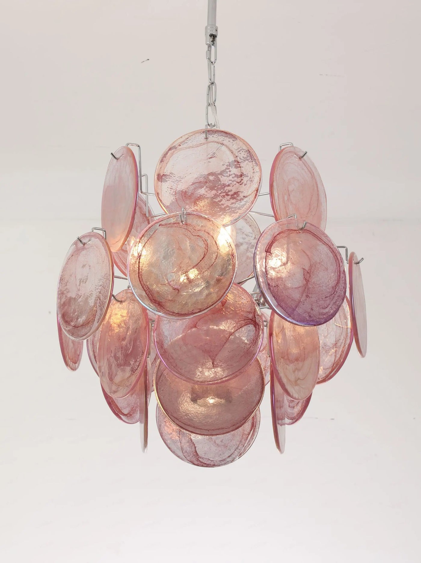 lustre suspendu en verre coloré fait main en italie