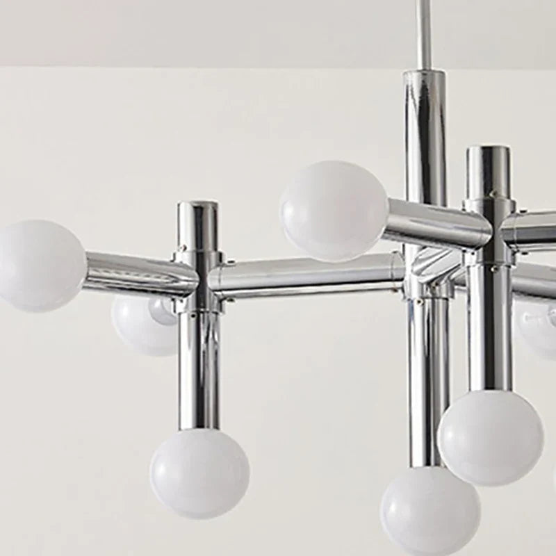 lustre chrome au design artistique pour éclairage d'intérieur