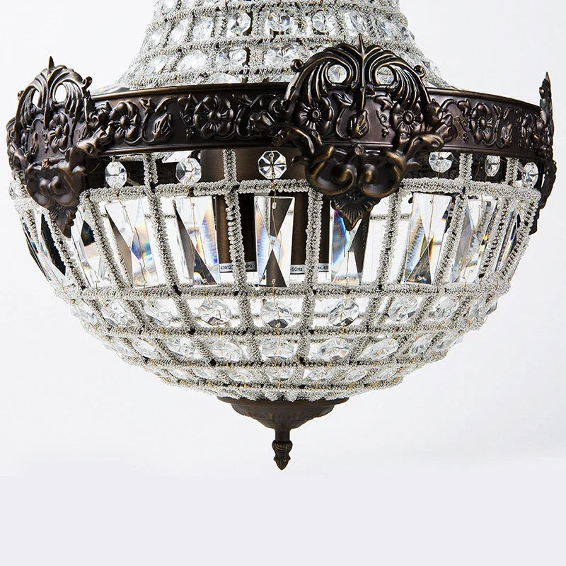 lustre en cristal européen 6 lumières pour intérieur élégant