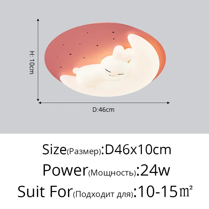 plafonnier led design nordique en forme de lapin luminaire décoratif d'intérieur