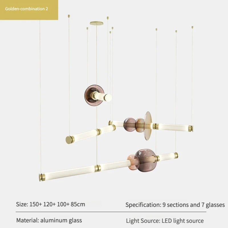 Suspensions design LED en verre de styliste du Canada