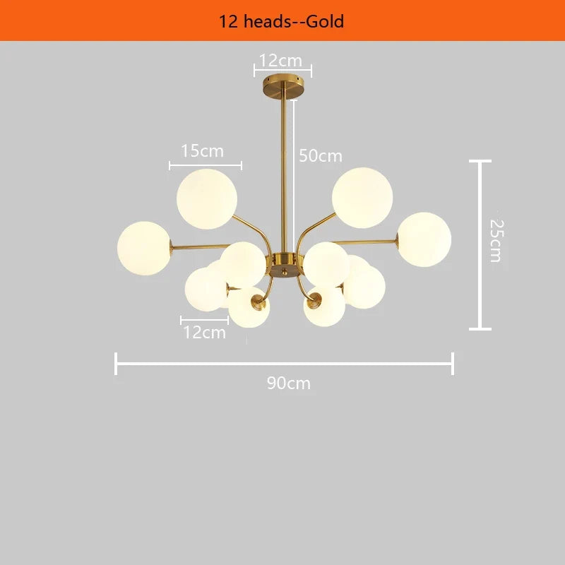 suspension en métal chromé avec boule de verre décorative