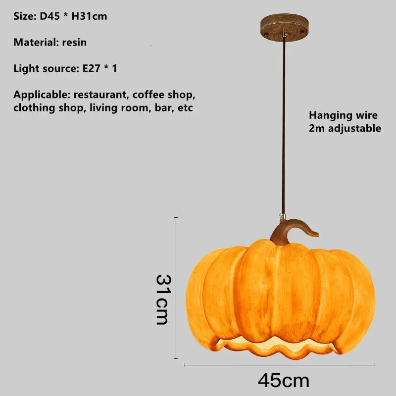 Designer Restaurant Island LED Chandelier Retro Resin Pumpkin Lamp Bedroom Wabi Sabi Pendant Lamps Home Decoration Light Fixture