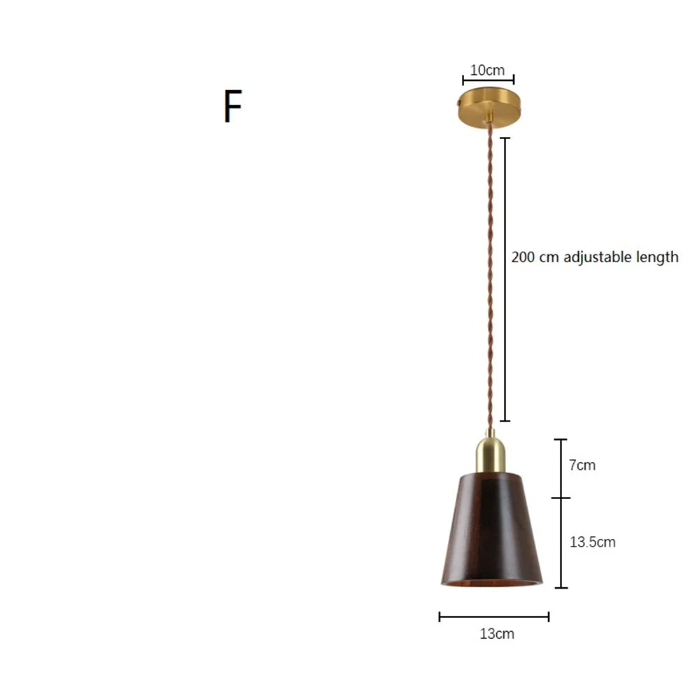 Nordique moderne suspension LED luminaire en laiton en bois Loft cuisine île lampe suspendue décoration de la maison éclairage Suspension Design