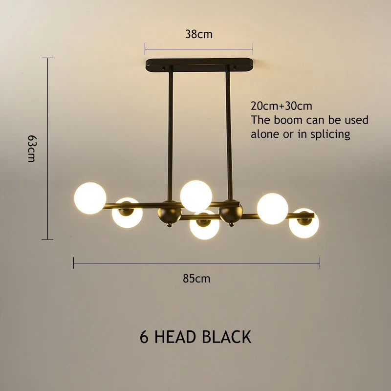 lustre moderne en verre pour éclairage intérieur décoratif